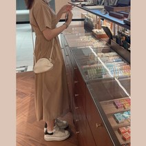 여성 여름 반팔 셔링 브이넥 린넨 데일리 하객 격식 포인트 플리츠 스판 면 빅사이즈 원피스