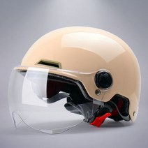 YEMA 3C 인증 남성 여름 하프 헬멧 빅 사이즈 여성 배달 오토바이 스쿠터 바이크 라이딩, J단일렌즈