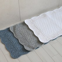 [데코벨] 순면 워싱 러그 욕실/주방 발매트, 그레이
