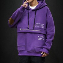 맨투맨 패치 프린팅 후드 오버사이즈 뉴타임즈 A31 G426G167