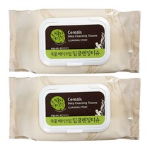 과일나라 세안이야기 곡물 딥 클렌징티슈, 100매, 2팩