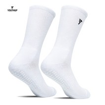 유스업 논슬립 미끄럼방지 축구 풋살 양말 하프 삭스, L사이즈 (2켤레), 화이트