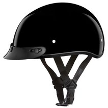 Daytona Helmets 하프 스컬 캡 오토바이 헬멧 DOT 승인고광택 블랙2XS USA 미국, Hi-Gloss Black, With Visor