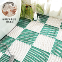 1P 욕실매트 화장실 수영장 목욕탕 샤워장 베란다 세탁실 발판 미끄럼방지, 화이트, 1개