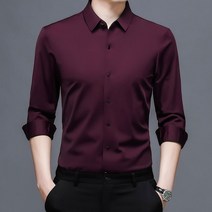 린넨 셔츠 남성 와이셔츠 빅사이즈 봄가을 출퇴근 정장 긴팔 남자 클래식 실크