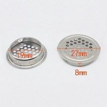 알루미늄 주름관 호스 자바라 닥트 105pcs 라운드 캐비닛 공기 덕트 벤트 19mm 53mm 루버 메쉬 구멍 플러그 장식 커버 옷장 그릴 환기 시스템 22, 19mm 10개