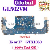 KEFU 노트북 S5VM 메인 GL502VML FX502VM 마더 보드 I5 또는 I7 8GB-RAM, 08 I7-7700HQ GTX1060-6G