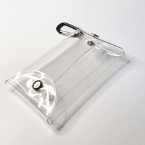고리홀더 투명 PVC 파우치 똑딱버튼 오픈형 카드지갑