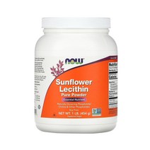 Now Foods 나우 푸드 해바라기 레시틴 퓨어 가루 파우더 Sunflower Lecithin Pure Powder 454g, 1