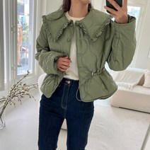 퍼니걸스 5589 프릴 카라 스트링 누빔 숏 패딩 점퍼 여성의류