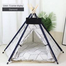 원목 강아지 하우스 고양이 집 개를 위한 두꺼운 쿠션이 있는 애완 동물 천막 토끼 휴대용 텐트 실내 개 세척 가능한 개집, Diamond+L- 5 corner tent
