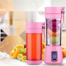 휴대용 블렌더 텀블러 선물용 가정용 무선충전 미니 야채주스, 기본, 휴대용 4중날 핑크(칼라박스)