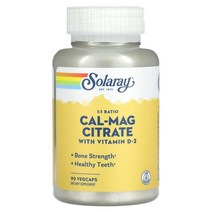 Solaray (솔라레이) Solaray Cal-Mag Citrate with Vitamin D-2 90 VegCaps, 1개