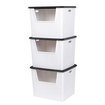 지오리빙 클린존 50L 분리수거함, 3단(화이트), 1개