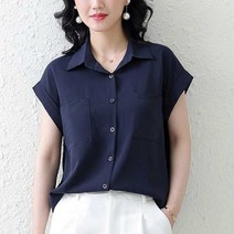 아덴블[7507]-나시 카라 블라우스