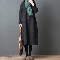 233458 - 코튼 누빔 긴팔 롱 원피스/빅사이즈/루즈핏/엄마옷//간절기/여름원피스/데일리/임부복