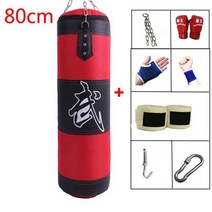 사람형샌드백 가정용샌드백 권투 훈련 60cm 80cm 100cm 120cm 빈 펀칭 킥 싸움 가라테 장갑 손목 보호대, 레드 80cm