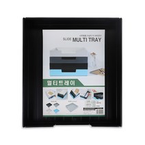 플러스샵 플라스틱 수납 멀티 트레이 슬라이드 적층형 4색상, 블랙 5개