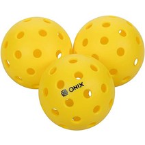 Onix Pure 야외 피클볼 볼 2개 3팩 - 100팩 구매 가능 - USAPA 승인 - 피클볼에 최적화, Yellow, Yellow