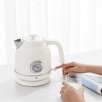 샤오미-Qcooker 레트로 전기 주전자 온도 조절 1.7l 대용량 시계 주방 가전, White