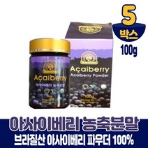 브라질 아사이베리 아사히베리 분말 가루 파우더 농축분말 타먹는 차 쥬스 스무디 먹는법, 5개, 100g