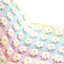 여름 이불 뜨기 블랭킷 DIY 무릎담요 뜨개질 코바늘 손뜨개 꽃 플라워 만들기, 오로라(도구포함)
