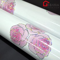 [홈시트24] 접착식 고광택 큐빅시트지 H-530 백색장미