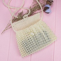 빈티지 수제 구슬 만두 진주 가방 작은 주머니 어깨 대각선 전화 여성 클러치 동전 지갑의