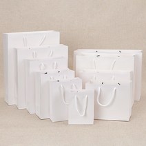 에이피피팩 종이쇼핑백 수제 화이트 고급 무지 쇼핑백 종이가방 종이백, 50장, A-F20