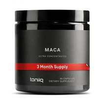 Toniiq 10 000mg 농축 추출물 20배 - 단일 원산지 야생 마카 뿌리 캡슐 초고강도 고도로 정제된 페루 파우더 젤라틴화 블랙 레드 및 옐로우 컴플렉스