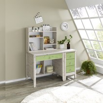 유일가구 유플러스 800책상+책꽂이, 워시그린