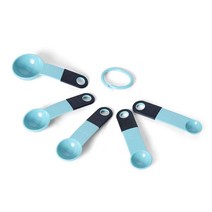 키친에이드 계량 스푼 1세트 5개 파란색(Aqua Sky), Aqua Sky/Black Set of 2