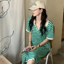 [바보사랑] 여성 여름 스트라이프 카라 원피스 드레스[디작소]