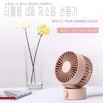 책상 위의 조용한 큰바람 탁상용 저소음 더블윙 USB 선풍기 서큘레이터 미니선풍기, 더블윙 서큘레이터-파스텔블루