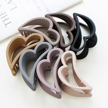 도도앤뉴 여성 하트 매트 무광 당고머리 올림머리 집게핀 대형