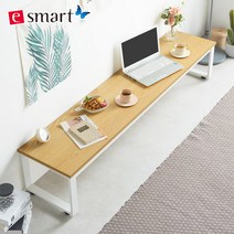 스틸 좌식테이블 1800x400, 아카시아-화이트다리