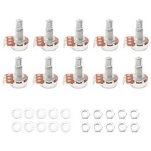 SWHMC 기타 포텐셔미터 오디오 포트 A100K OHM 교체용 일렉트릭 베이스 볼륨 노브 냄비 샤프트 18mm 10개 팩