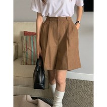 메모 모직 반바지 하프 핀턱 여성 와이드 팬츠 5컬러