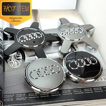 아우디 휠캡 타이어 밸브캡 휠커버 A6 A7 A8 Q3 Q5 Q7, 60mm휠캡 실버, 1개