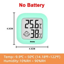 분광계 광도계 적외선 Temamea-스마일리 미니 LCD 디지털 온도계 습도계 실내 온도 센서 게이지 기상 관측, CHINA_Type A Green