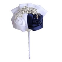 웨딩카 꾸미기 리본 프로포즈 자동차 장식 용품 1piece 웨딩 신랑 boutonniere 실크 로즈 라인 석 베스트 맨 코사지 꽃 파티 파티 여성 정장 브로치 액세서리, 색상 8, 10x7cm