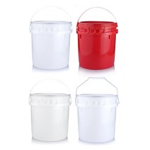 HDPE 9L 스틸고리 플라스틱 손잡이 바케스 벌크통 사료통 들통 버킷 페일용기 13묶음, 불투명(플라스틱손잡이)