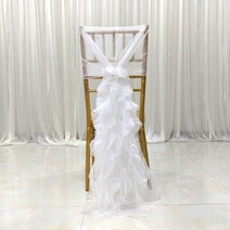 웨딩의자커버 웨딩 파티 의자용 장식 의자 띠 호텔 연회 용 매듭 밴드 벨트 넥Noeud Chaise, [03] white