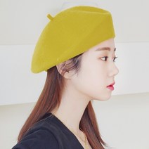 라핑 울 꼭지 베레모 무지 겨울 남자 여성 빵모자