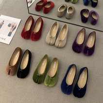 여자플랫슈즈 여성 단화 구두 니트 명품 리본 발가락 프랑스어 틈새 족 벨벳 신발 요정 플랫 완두콩 봄과 가을 단일