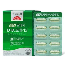 고려은단 퓨어 알티지오메가3 rTG DHA 60캡슐, 퓨어 알티지오메가3 DHA 60캡슐, 쇼핑백 O (+0원)