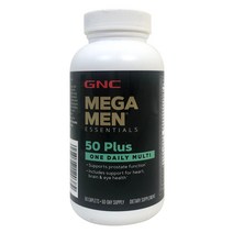 GNC 메가맨 50 플러스 원 데일리 60정 (캐플렛) MEGA MEN 50+ One Daily 60 Caplets, 1병, 0.2oz
