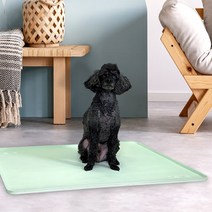 아베크 강아지 논슬립 실리콘 배변매트 빨아쓰는배변패드 대형 방수 배변패드판 85X65cm, 민트