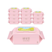 배냇짓 아기물티슈 빈 핑크55 휴대 캡 20매 12팩