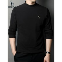긴팔반폴라티 해지스남성 추동 데님 긴팔반폴라티셔츠순색순면캐주얼레깅스 상의